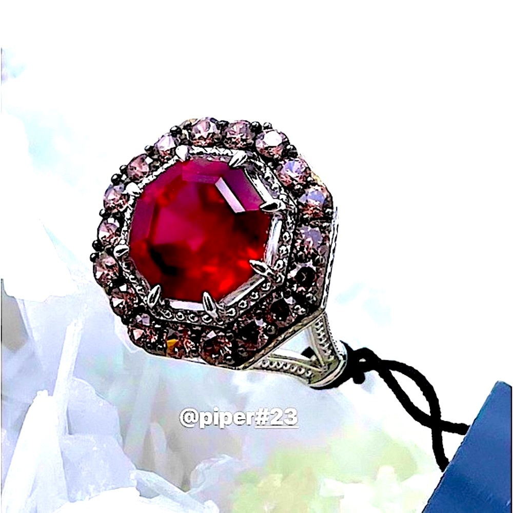 NWT Judith Ripka Ruby & Rhodolite Casablanca Sterling Silver Cocktail Ring - 8 - Picture 4 of 9